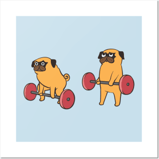 Pug Deadlift Posters and Art